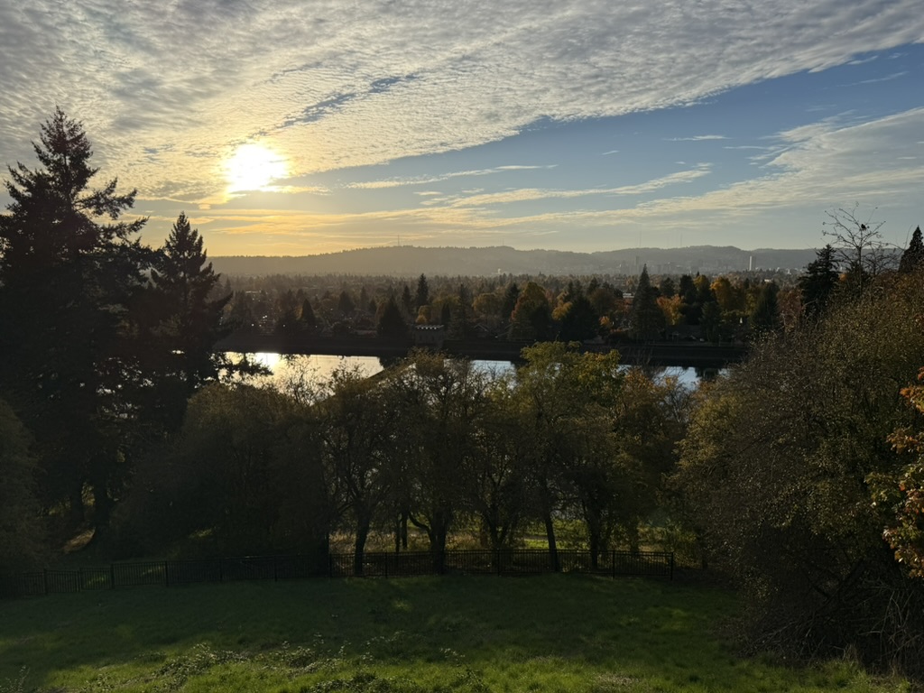 A wide landscape at golden hour